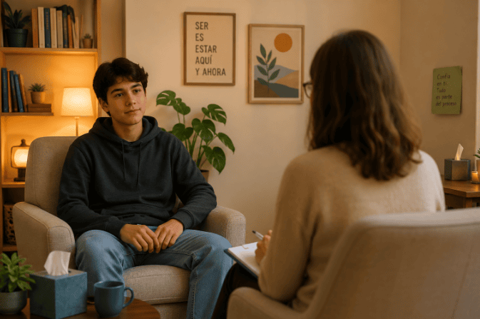 adolescente en psicoterapia